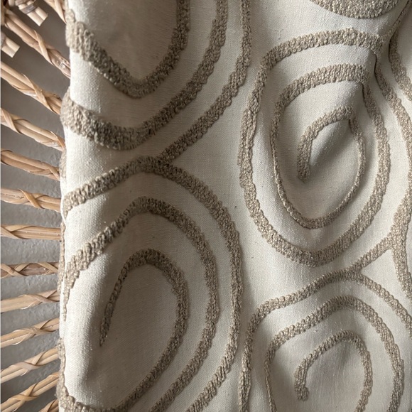 Beige Swirl Patterned Pillow Covers 22x22 set of 2 - Picture 2 of 7